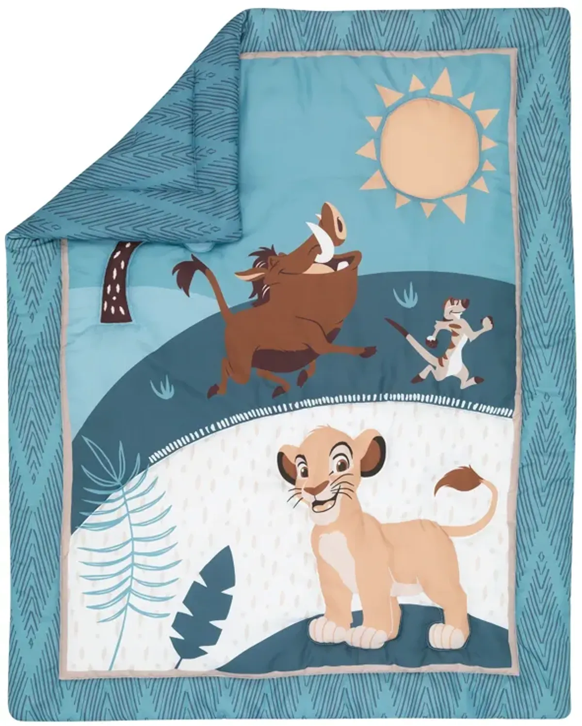 Lambs & Ivy Disney Baby Lion King Adventure Blue 3-Piece Mini Crib Bedding Set