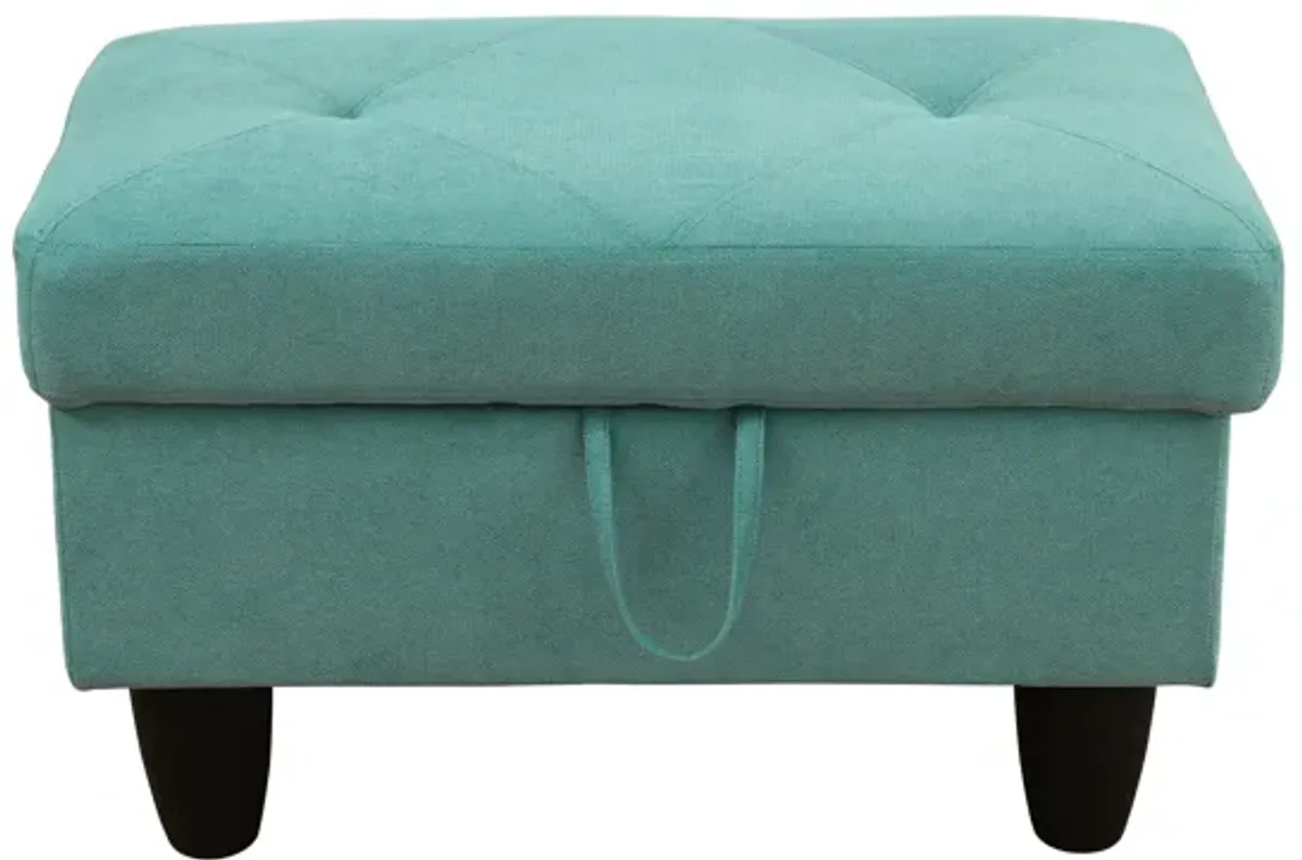 28.5 in. W Linen Rectangle Ottoman with Storage