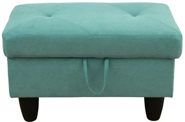 28.5 in. W Linen Rectangle Ottoman with Storage