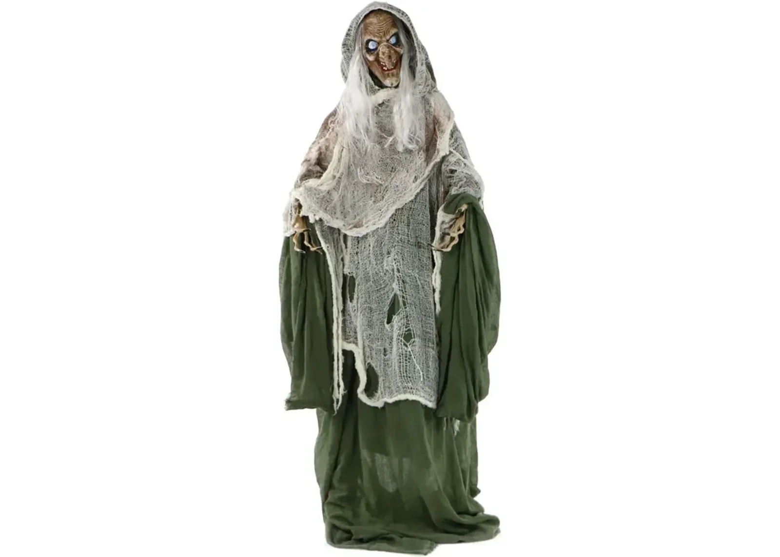 Haunted Hill Farm 60 Standing Witch, Light-up-Eyes, Sound, Rotating Head