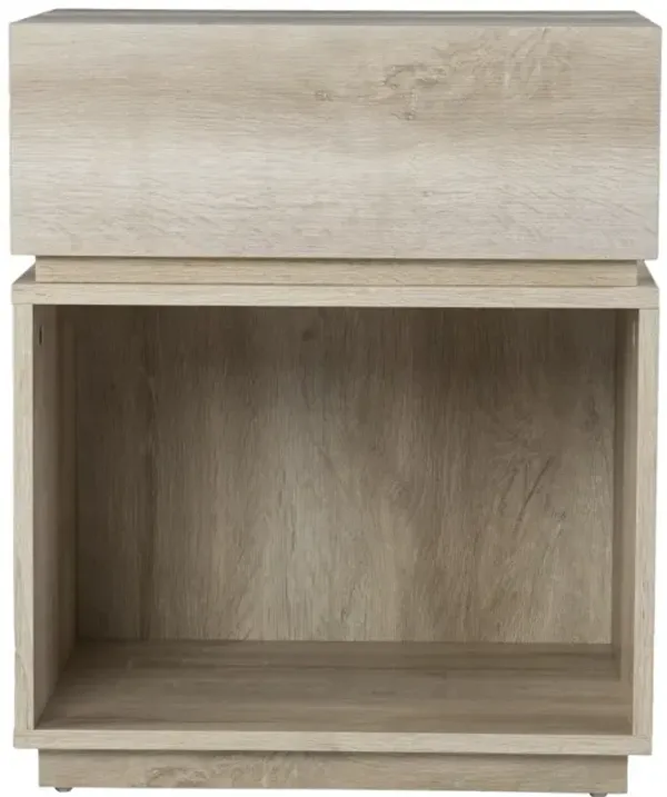 Hivvago 24 Inch Brown Manufactured Wood Rectangular End Table With Drawer With Shelf