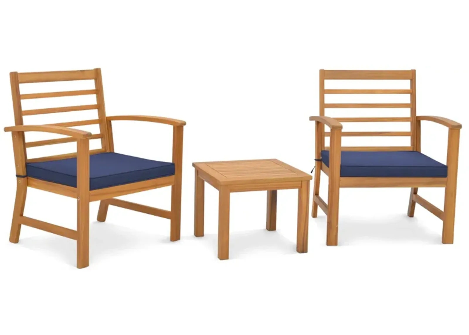 3 Pieces Outdoor Furniture Set with Soft Seat Cushions