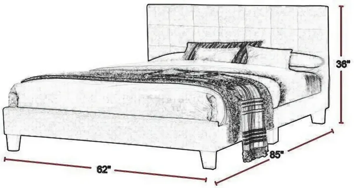 Dex Modern Platform Queen Size Bed, Plush Tufted Upholstery, Charcoal Gray - Benzara