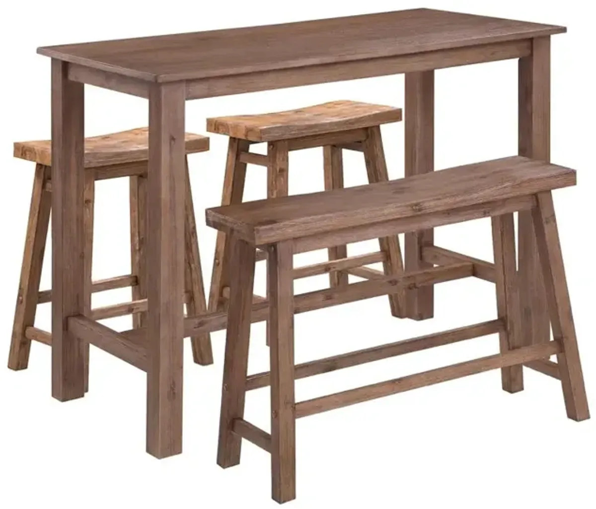 Boraam Sonoma 4pc Pub Set - Barnwood Wire-Brush Finish