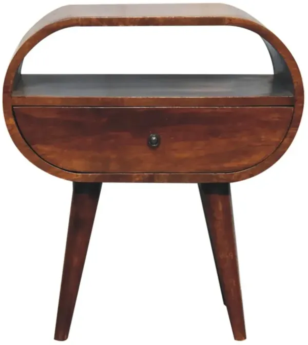 Artisan Furniture Large Chestnut Circular Open Bedside