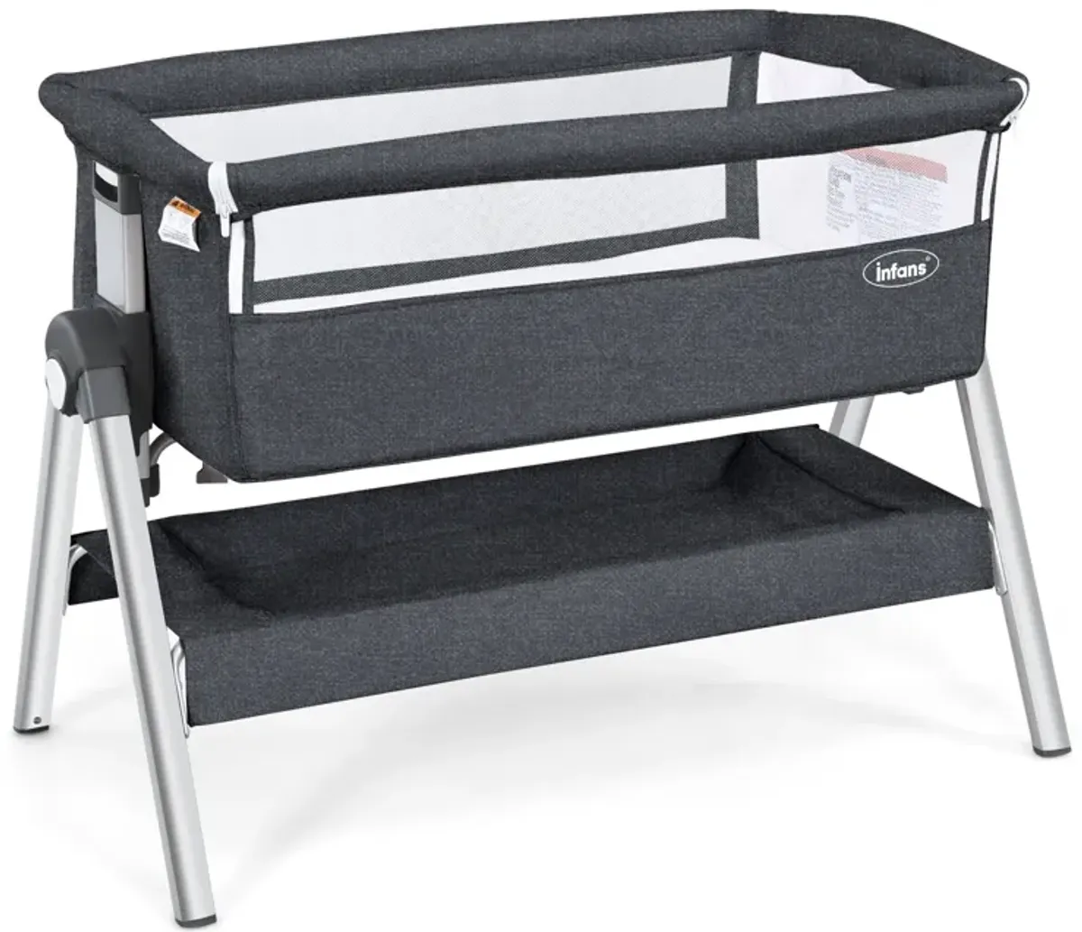 Portable Baby Bedside Sleeper with Adjustable Heights and Angle