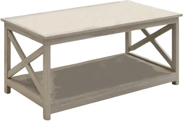 Rustic Farmhouse Coffee Table – Contemporary Style with Storage for Living Room Décor