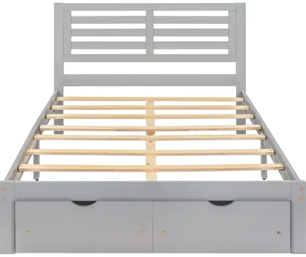 Merax Full Size Platform Bed with Drawers