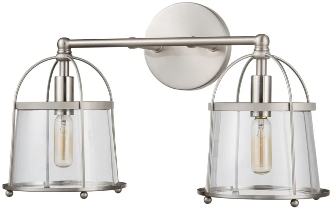 Merrick 17'' Silver Wide 2-Light Vanity Light