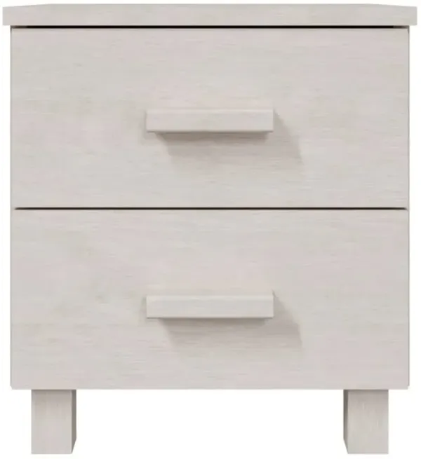 vidaXL Bedside Cabinet White 15.7"x13.8"x17.5" Solid Pinewood