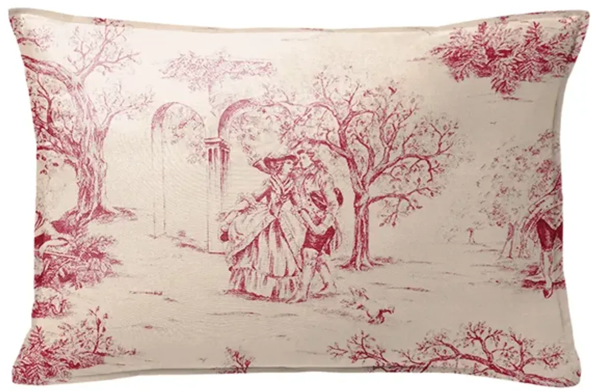6ix Tailors Fine Linens Archamps Toile Red Decorative Throw Pillows