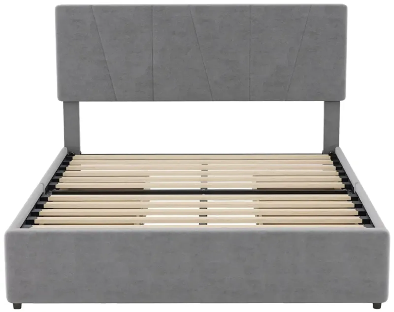 Merax Upholstery Platform Bed with Four Storage Drawers