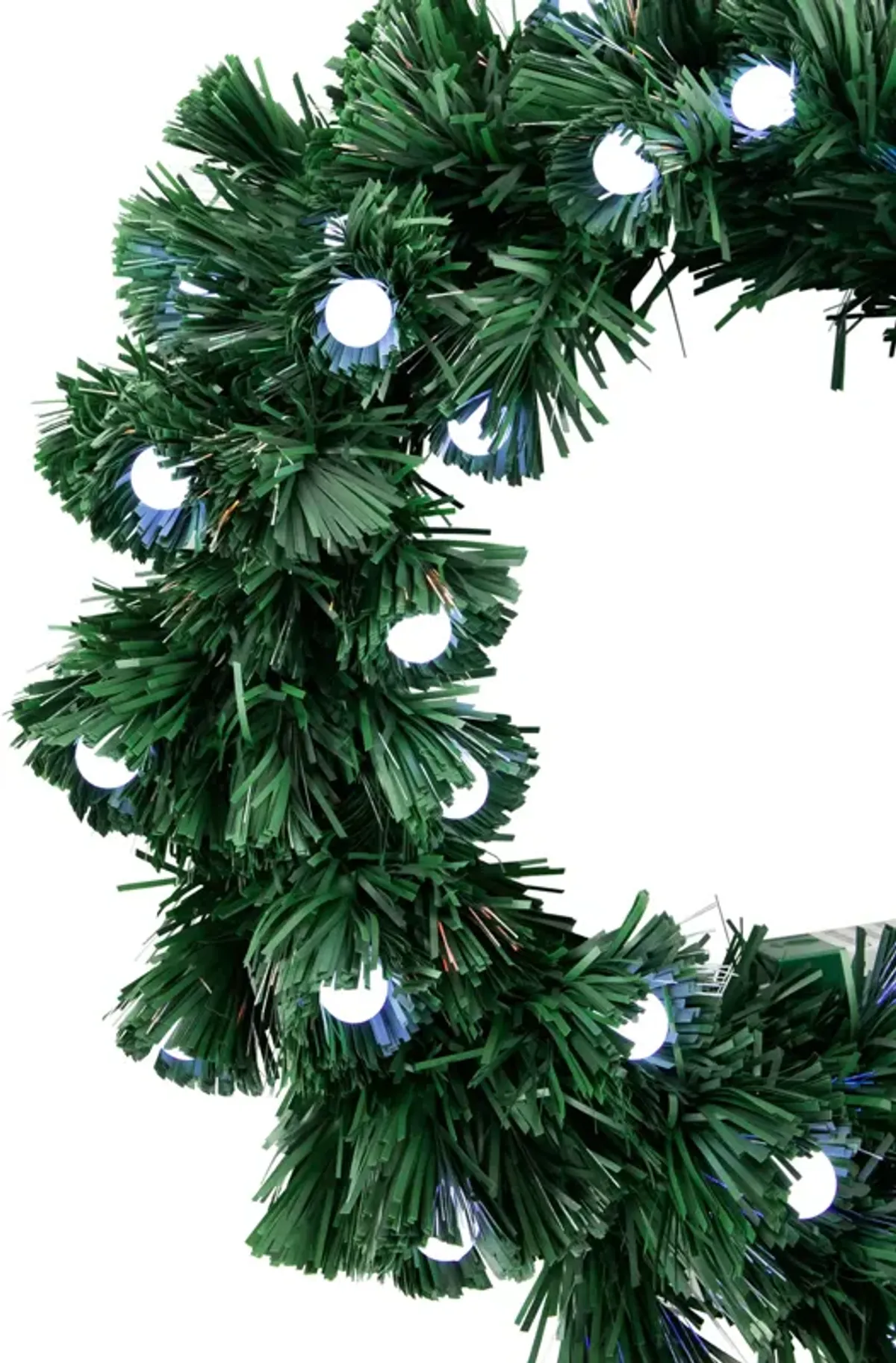 Pre-Lit Color Changing Fiber Optic Globe Lights Artificial Christmas Wreath  12-Inch