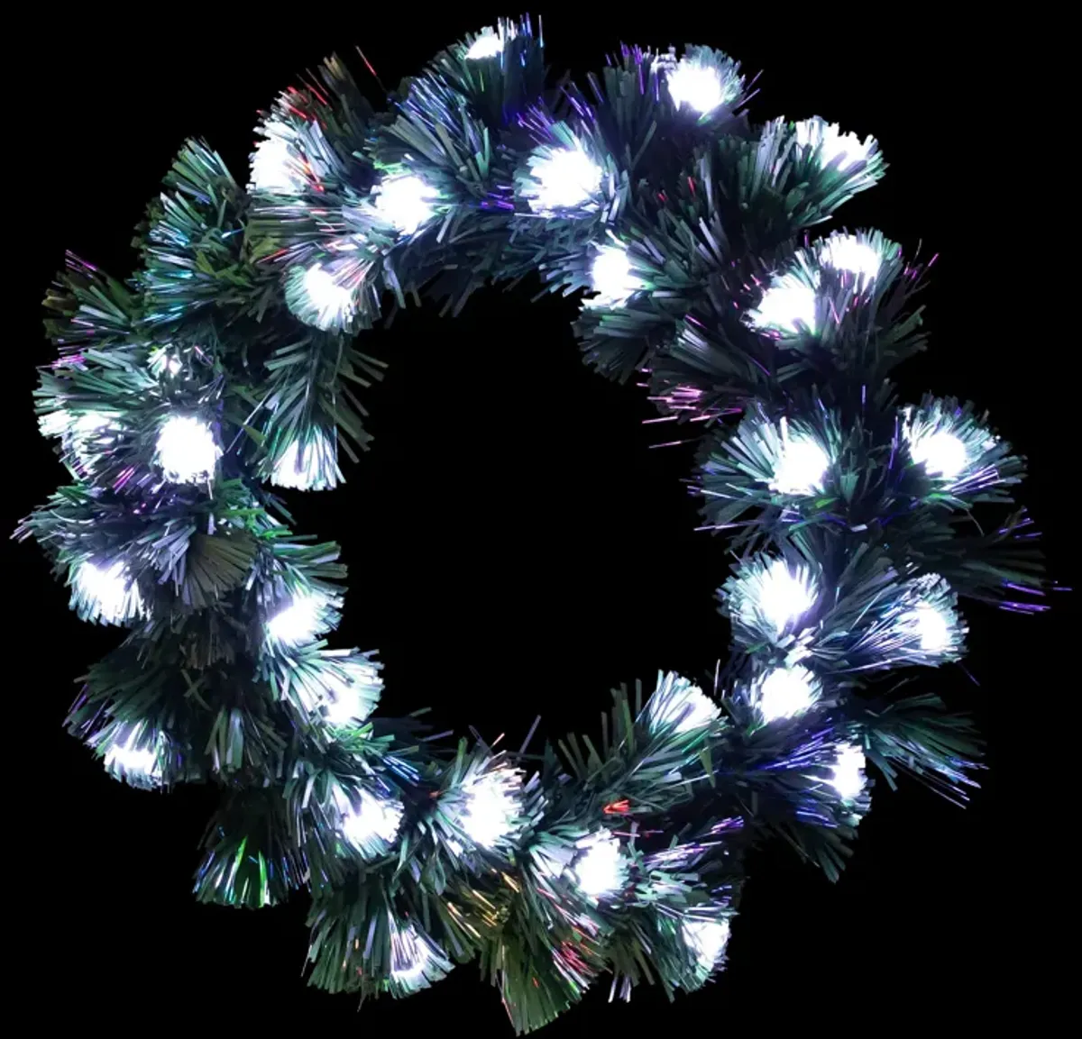 Pre-Lit Color Changing Fiber Optic Globe Lights Artificial Christmas Wreath  12-Inch