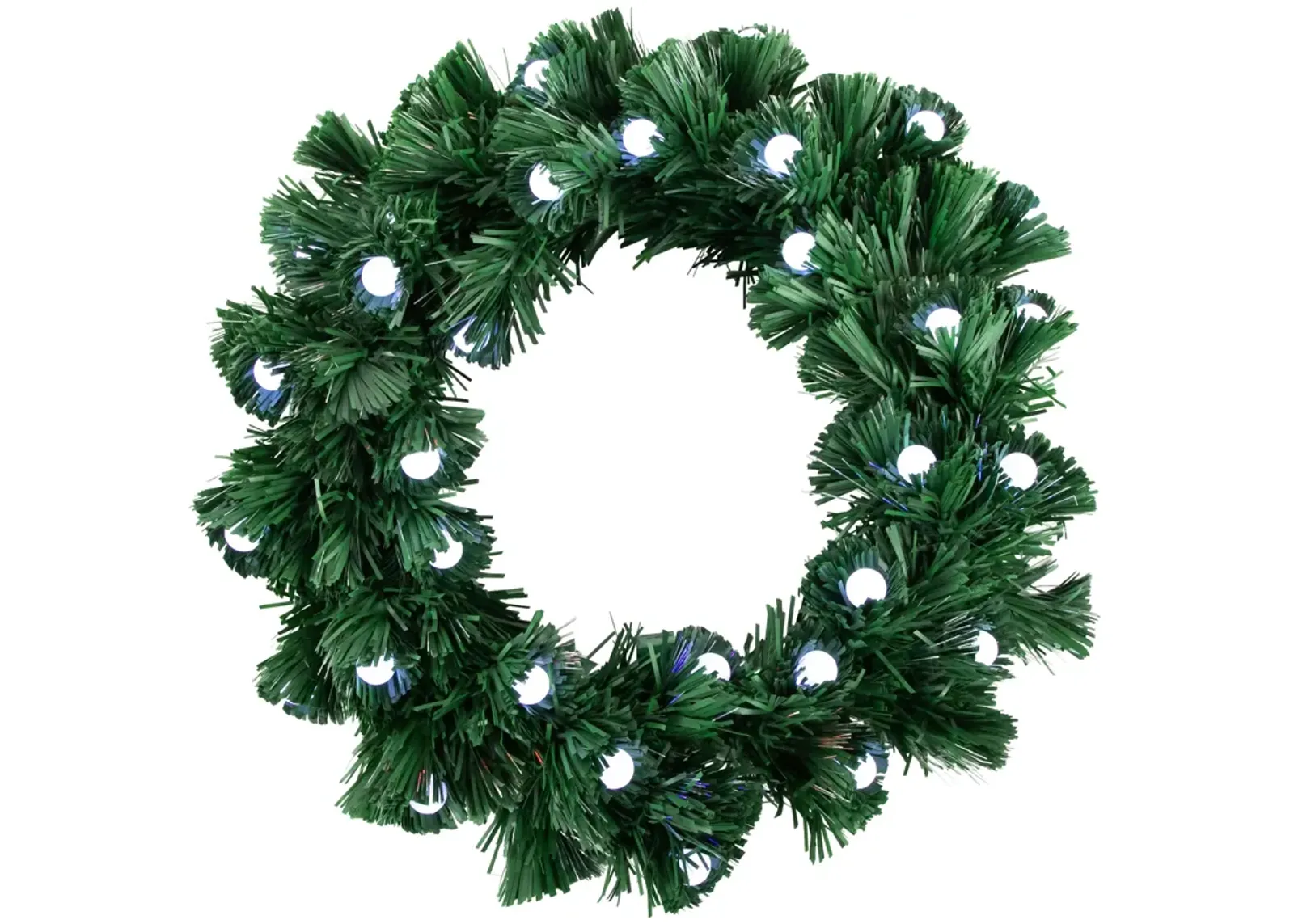 Pre-Lit Color Changing Fiber Optic Globe Lights Artificial Christmas Wreath  12-Inch