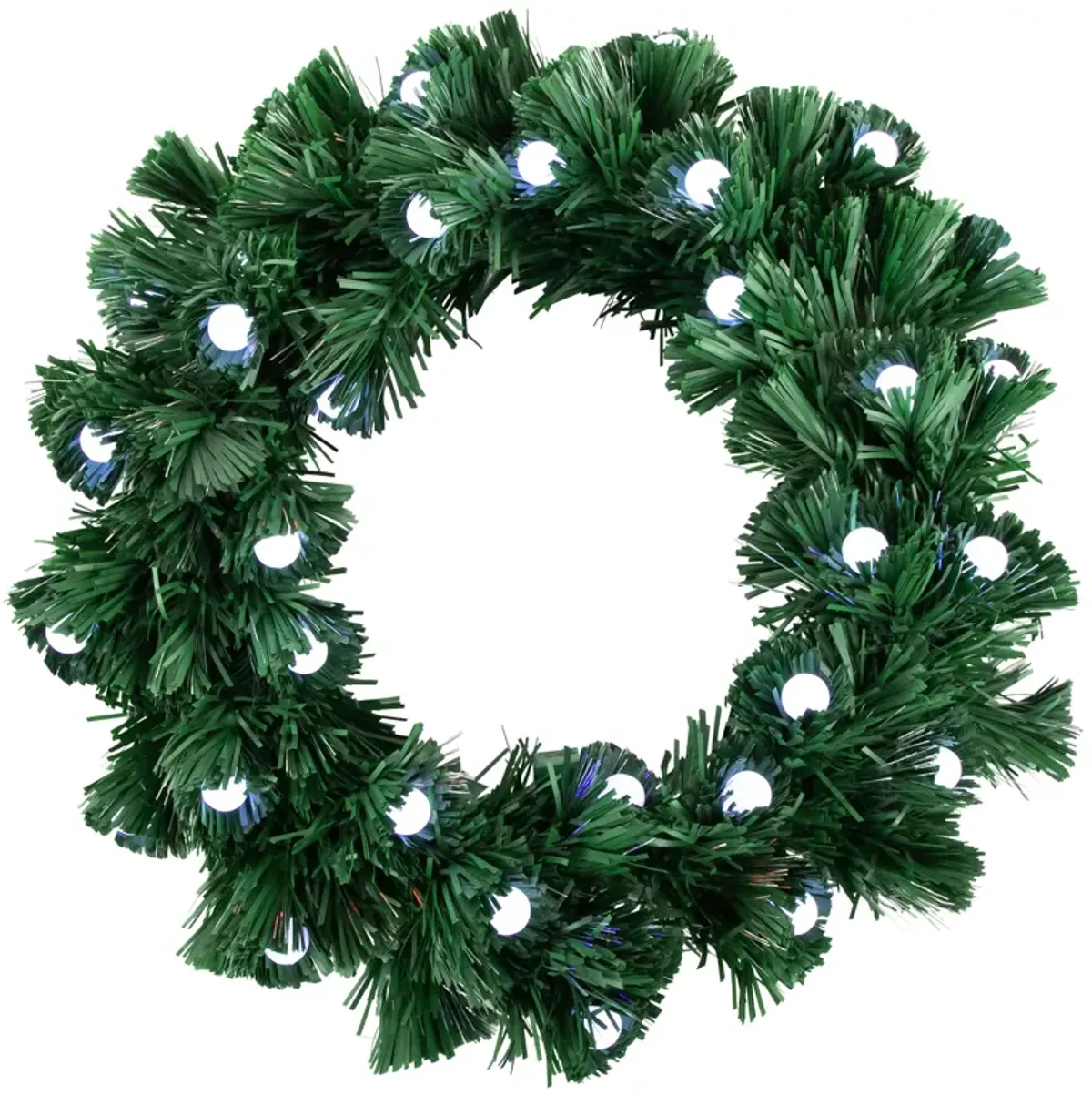 Pre-Lit Color Changing Fiber Optic Globe Lights Artificial Christmas Wreath  12-Inch