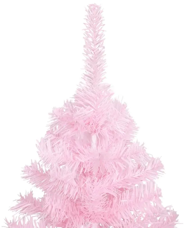 vidaXL Artificial Christmas Tree with LEDs&Stand Pink 47.2" PVC (329177+330046)