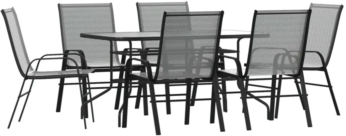 31.5x55 Gray Patio Table Set