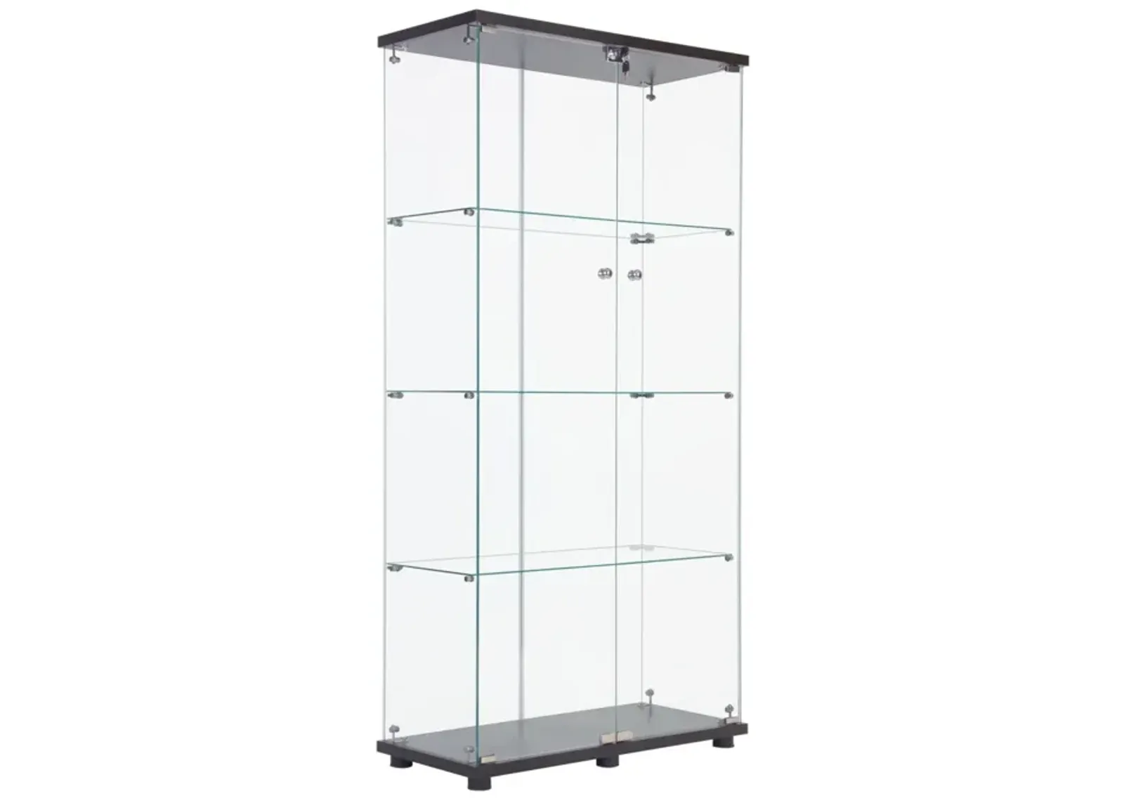 Two Door Glass Cabinet Glass Display Cabinet With 4 Shelves