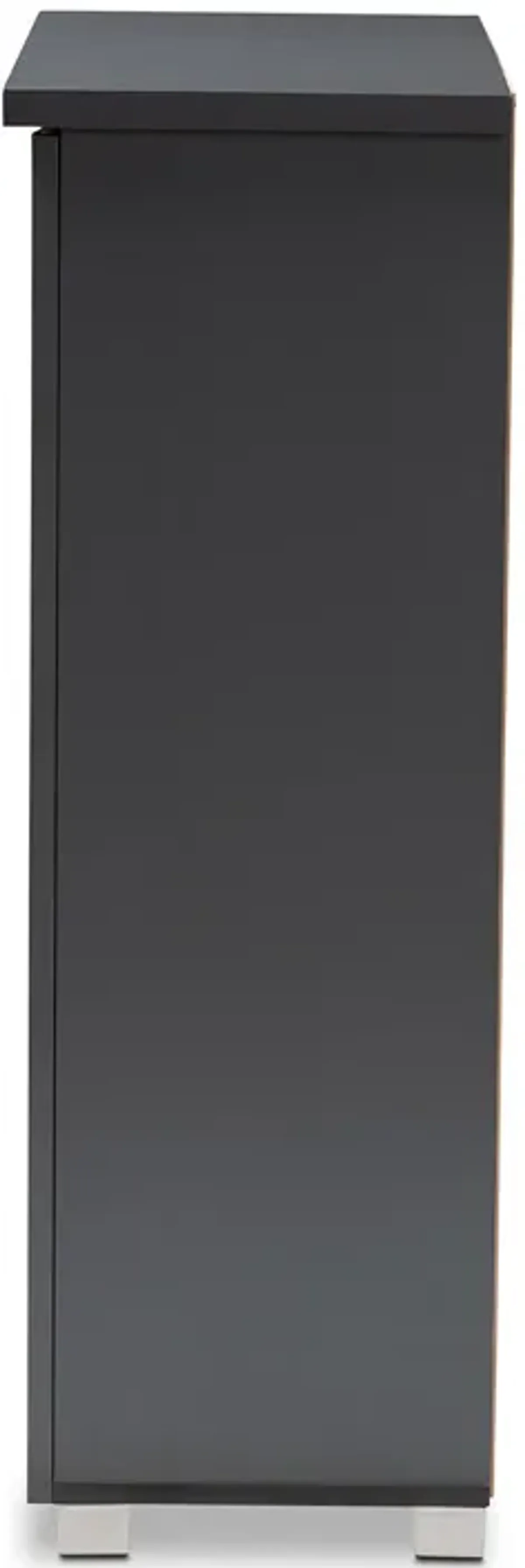 Baxton Studio Adalwin Modern Dark Gray 2 Door Wooden Entryway Shoe Storage Cabinet