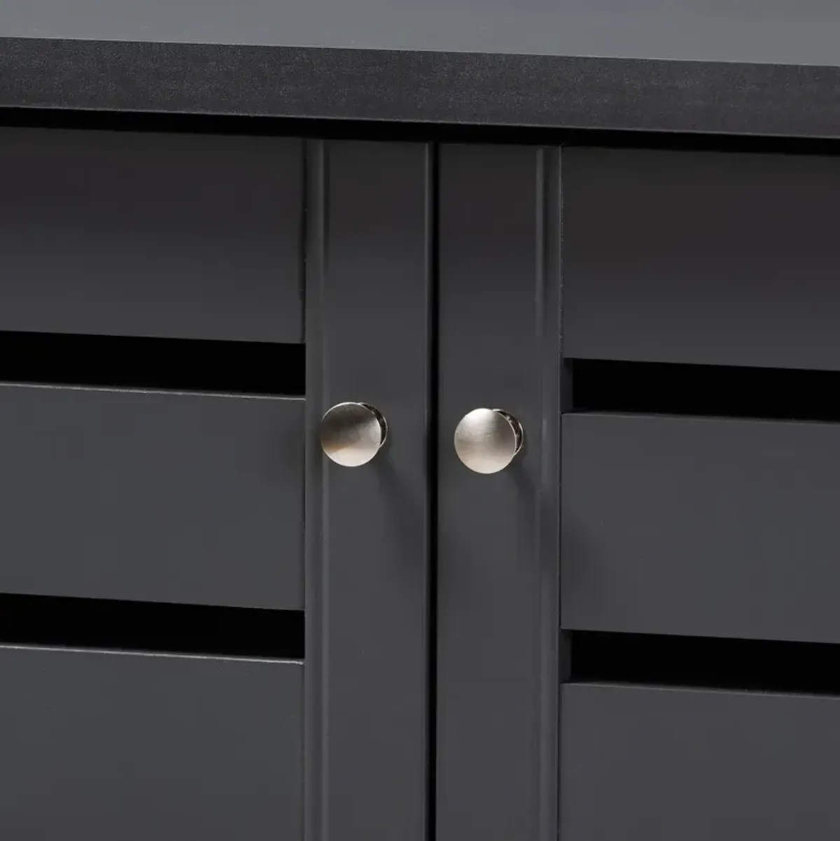 Baxton Studio Adalwin Modern Dark Gray 2 Door Wooden Entryway Shoe Storage Cabinet