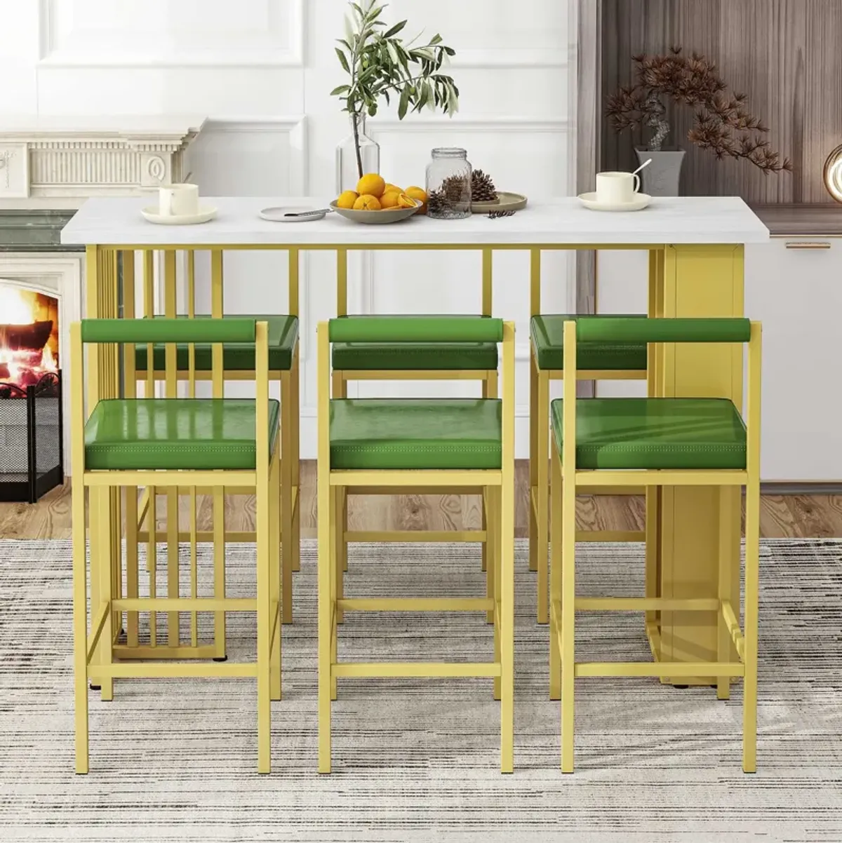 Merax Modern Counter Height Dining Bar Table Set