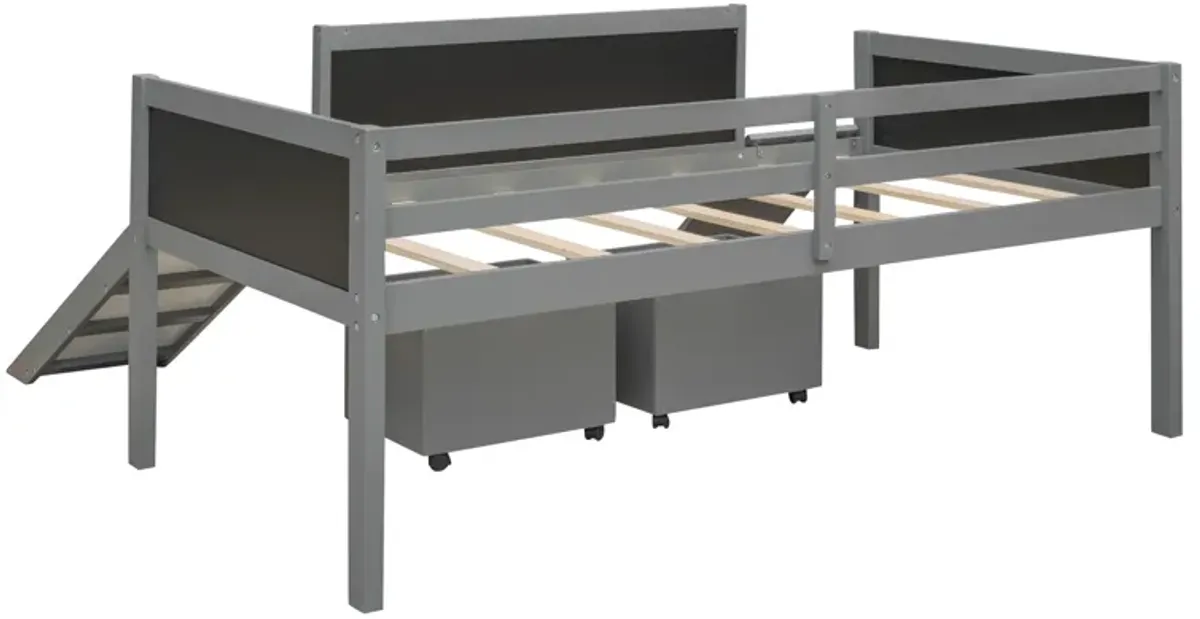 Merax Loft Bed with 2 Storage Boxes