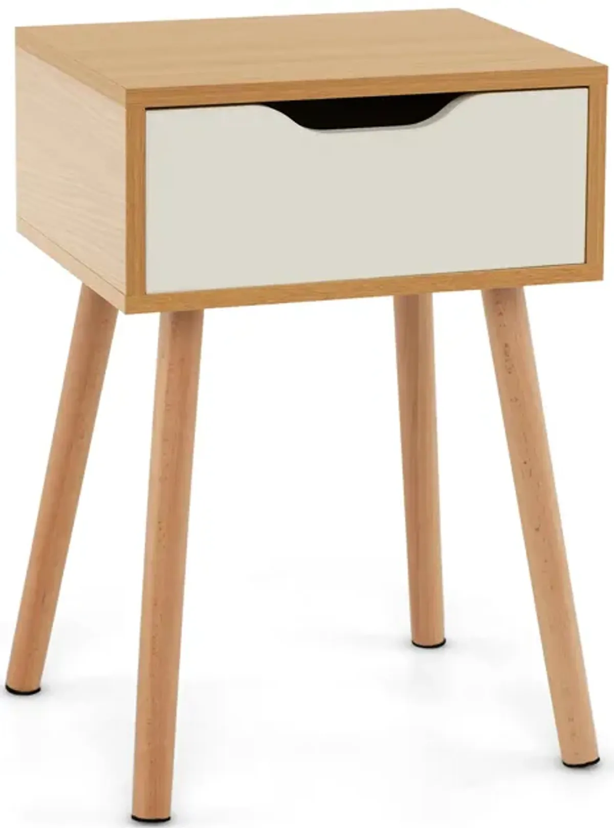 Modern Nightstand with Storage Drawer for Bedroom Living Room-1 Piece