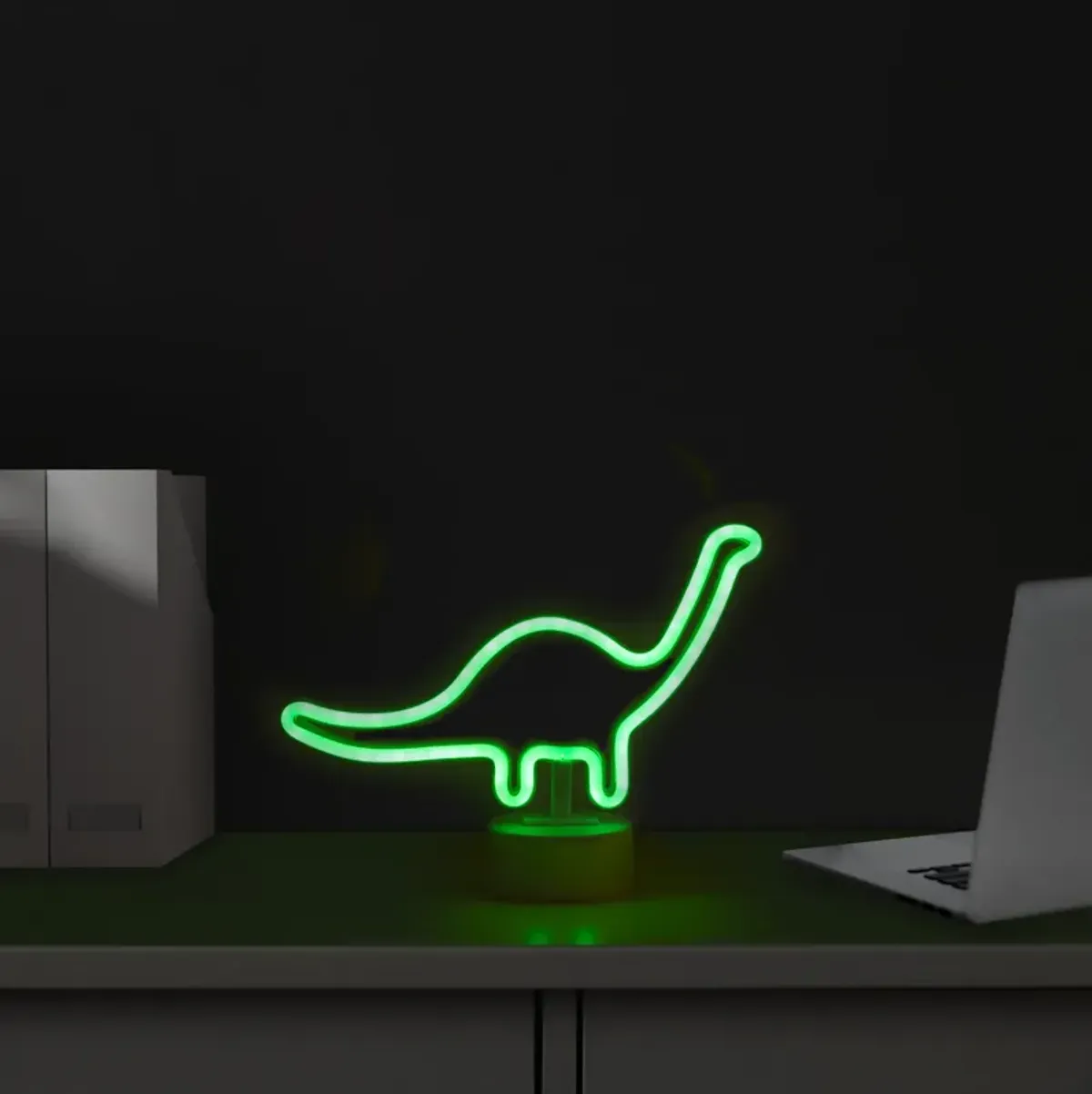 11" Green Dinosaur LED Neon Style Table Sign