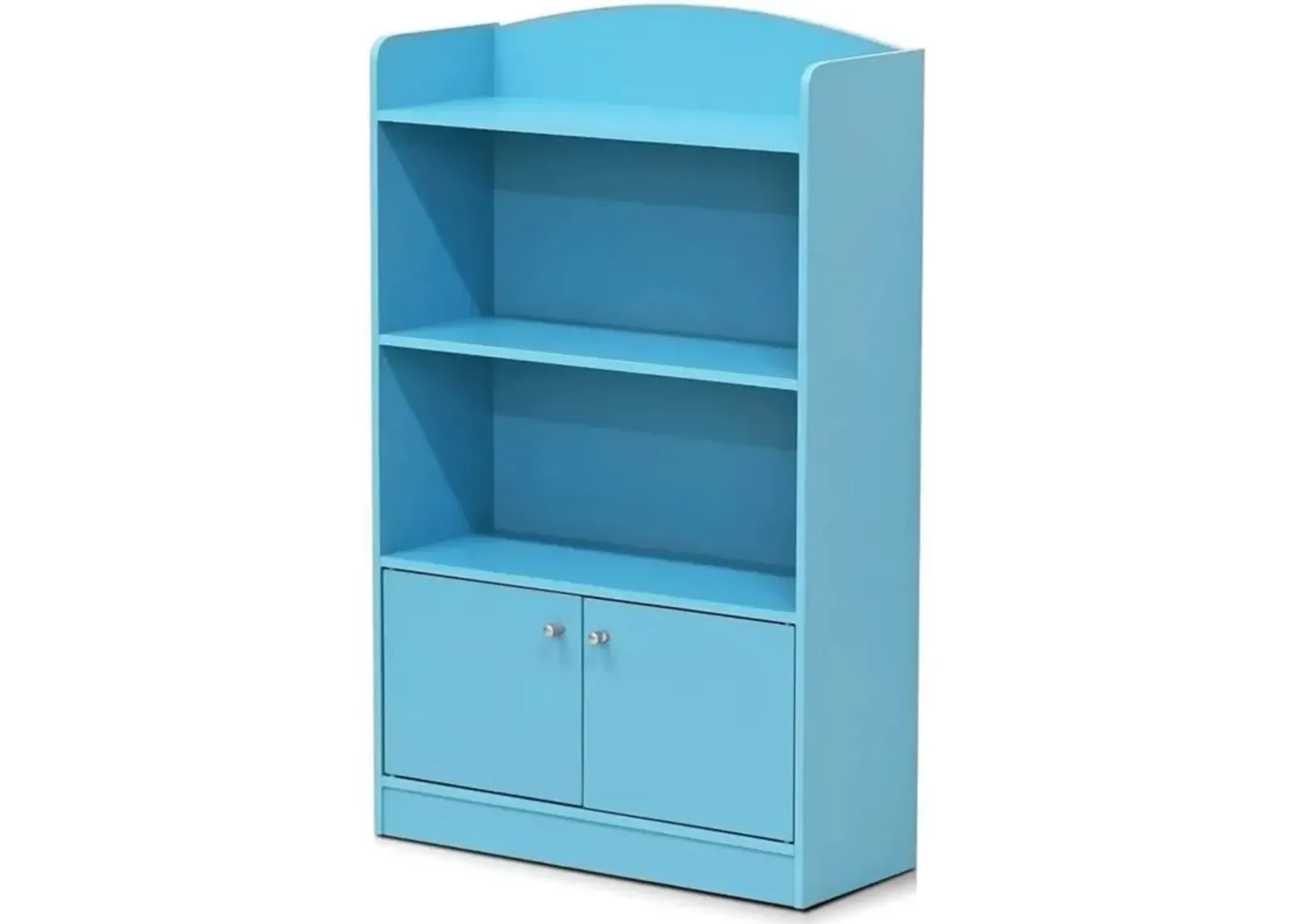 FURINNO Lova Bookshelf with Storage Cabinet, 9.49D x 23.82W x 42.28H in, Light Blue