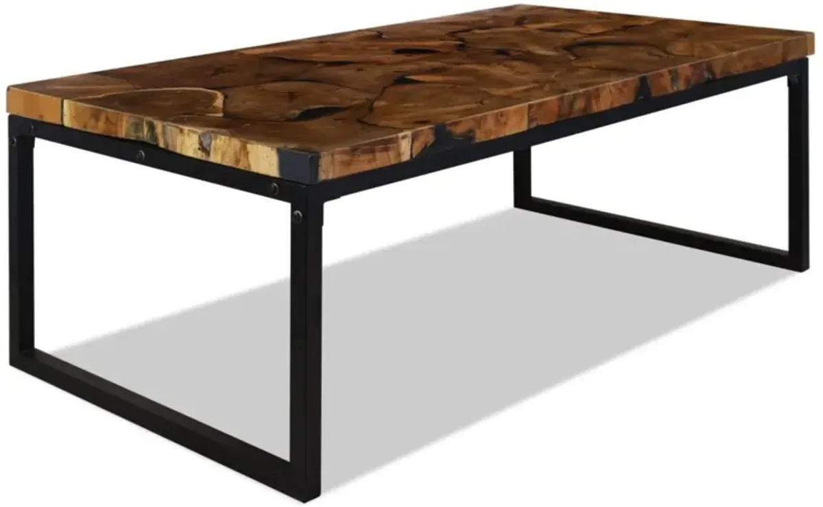 vidaXL Coffee Table Teak Resin 43.3"x23.6"x15.7"