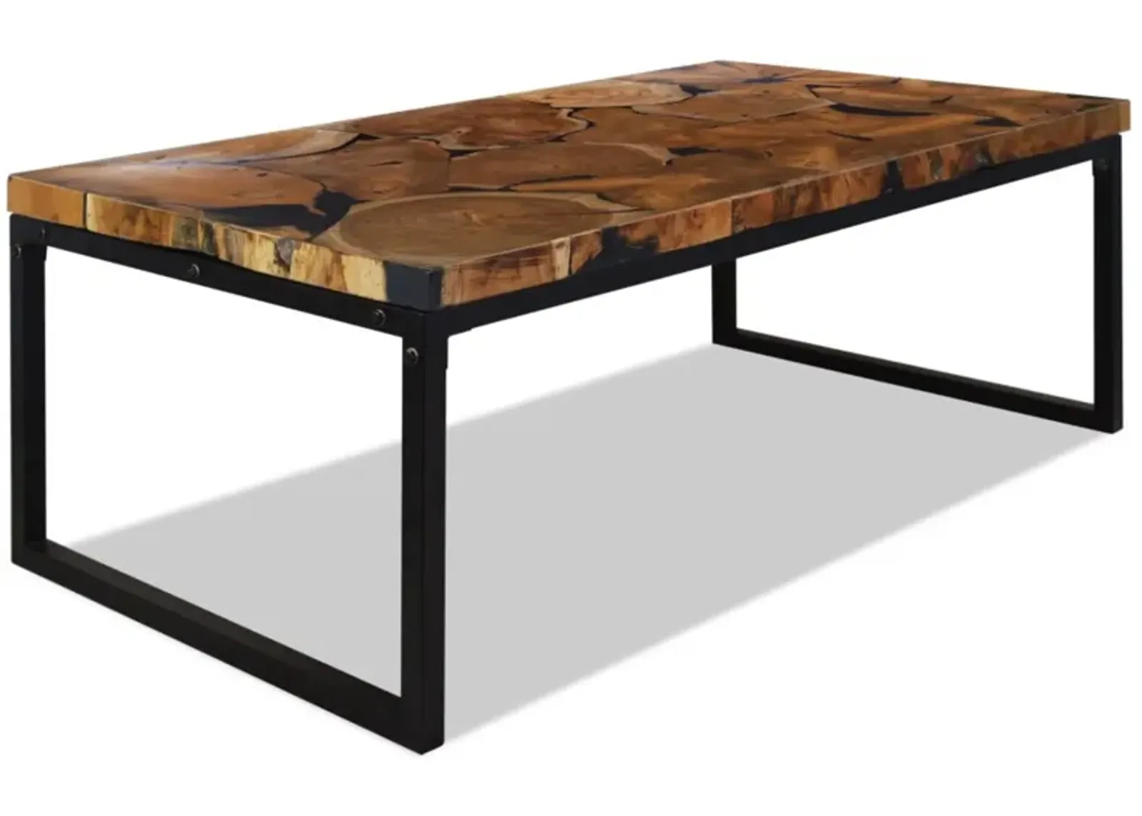 vidaXL Coffee Table Teak Resin 43.3"x23.6"x15.7"