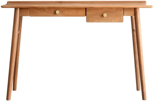 Small space solid wood desk with drawers & cable hole