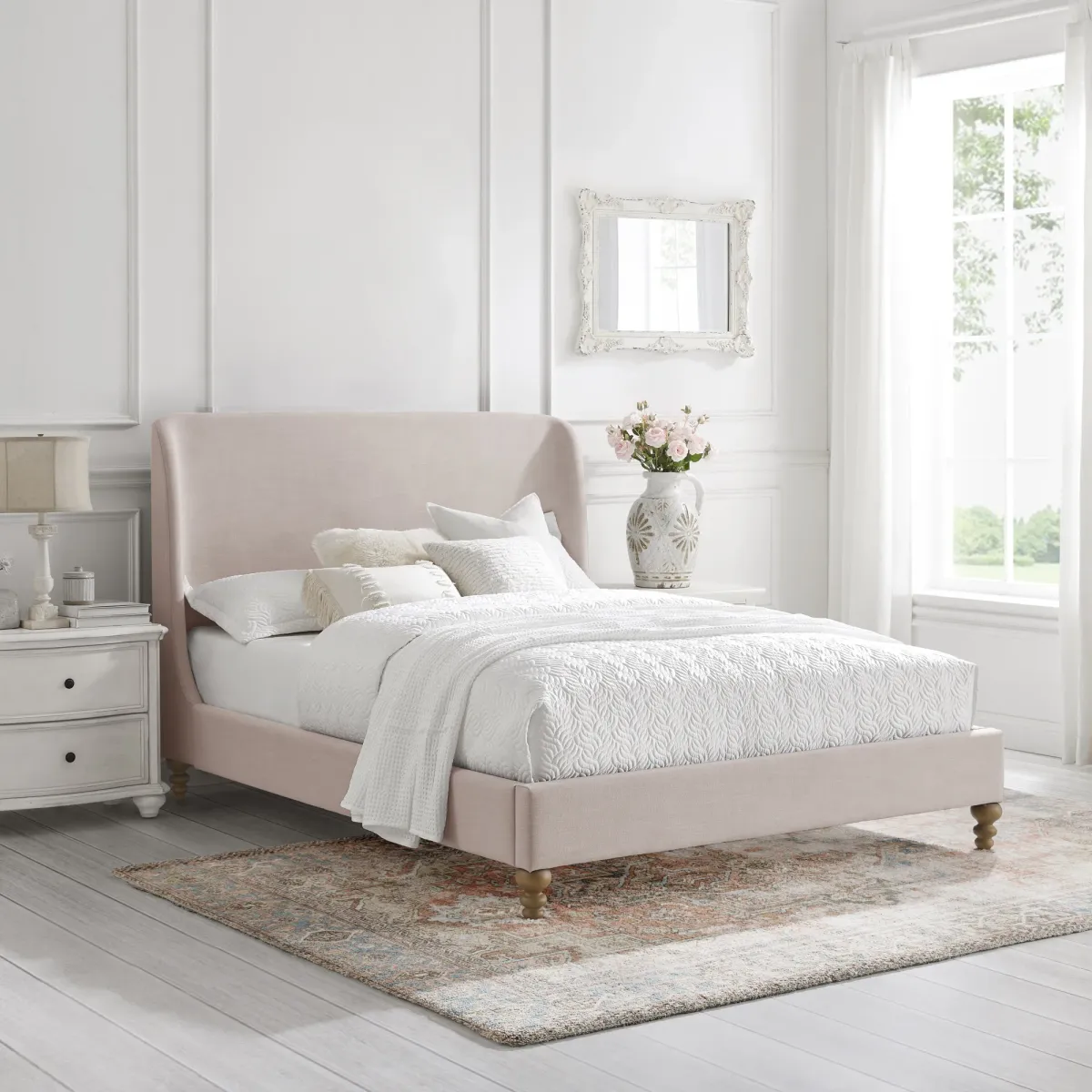 Rustic Manor Larissa Linen Platform Bed