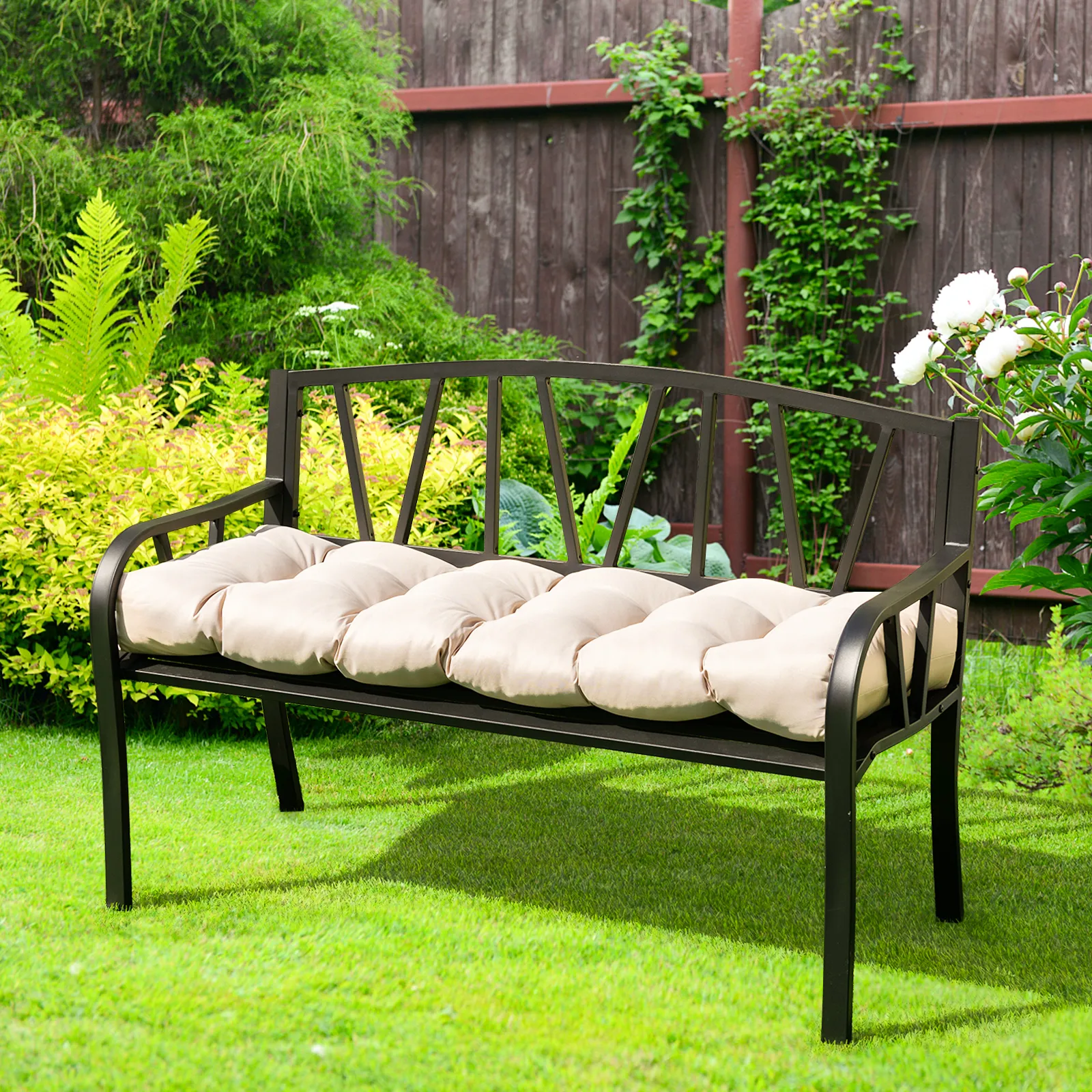 Indoor Outdoor Tufted Bench Cushion with Soft PP Cotton