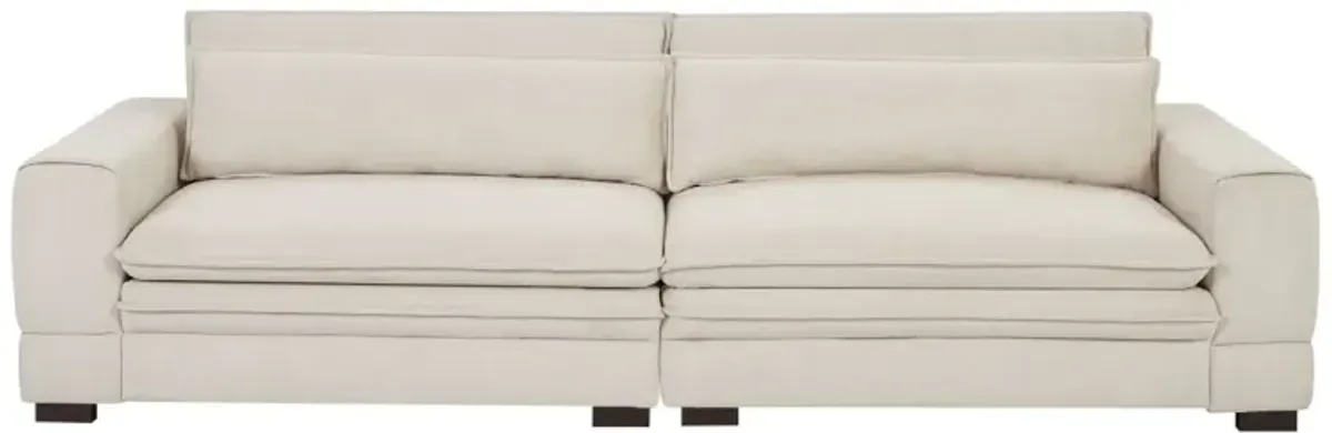 Modern Beige Upholstered Sofa for Multiple Spaces