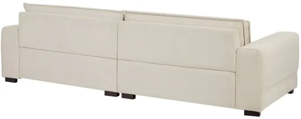 Modern Beige Upholstered Sofa for Multiple Spaces