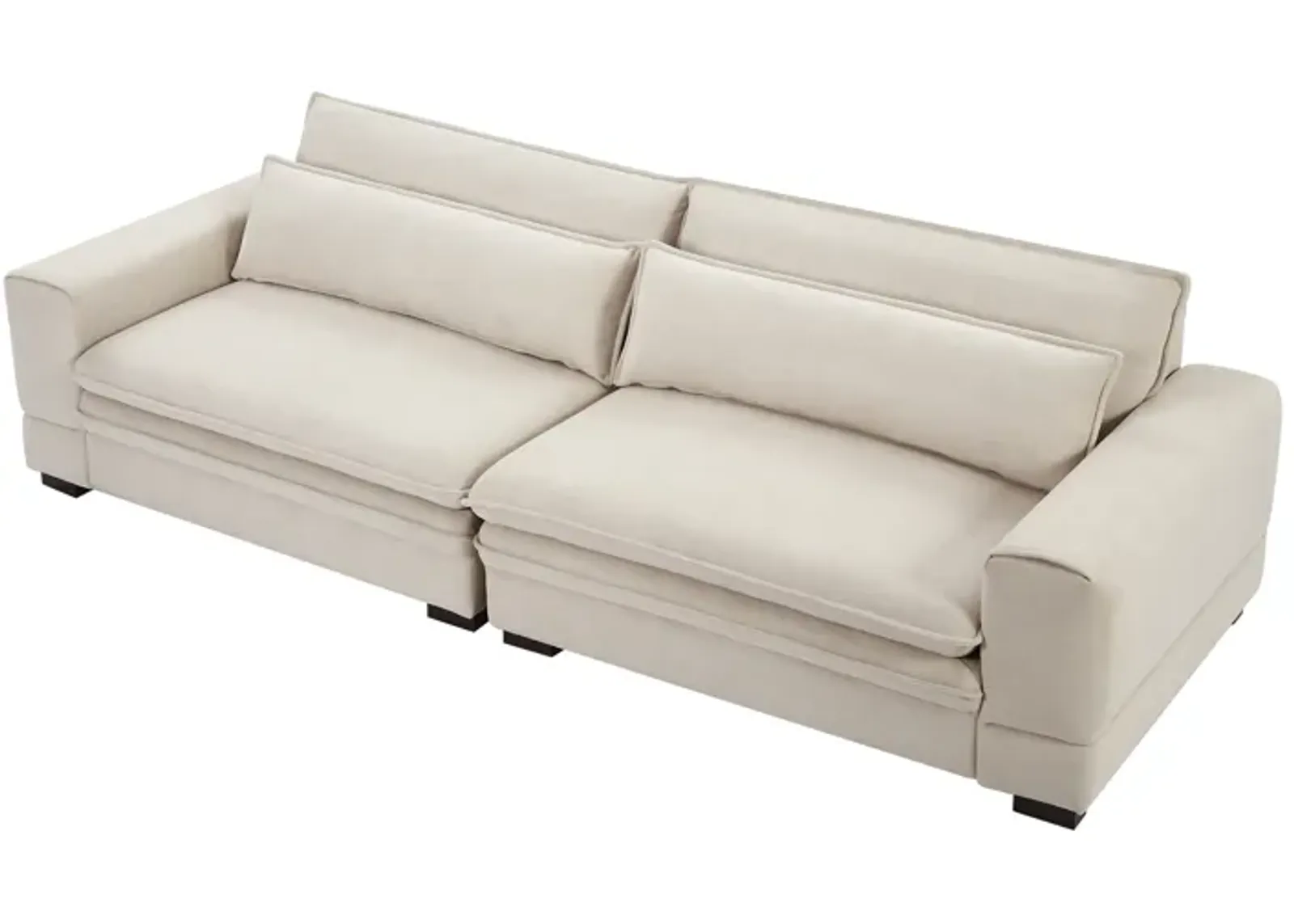 Modern Beige Upholstered Sofa for Multiple Spaces