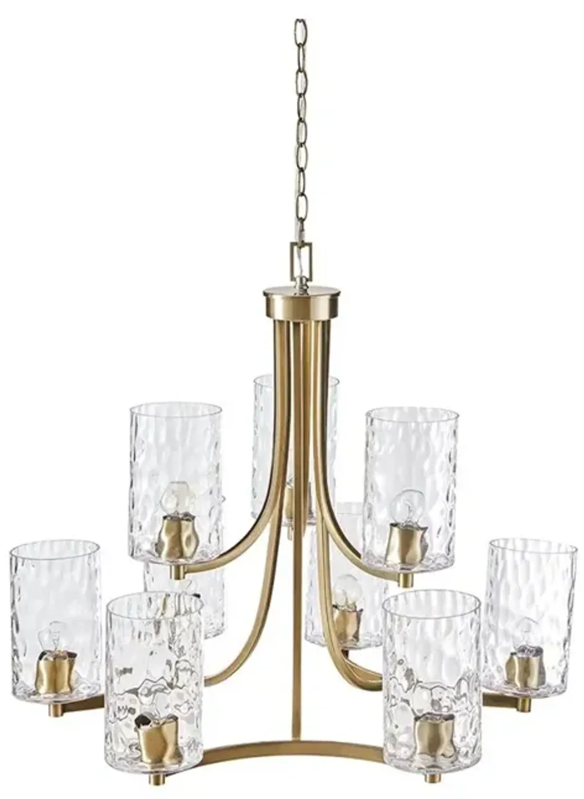 Hampton Hill 9-light Round Tiered Chandelier with Textured Glass Shades