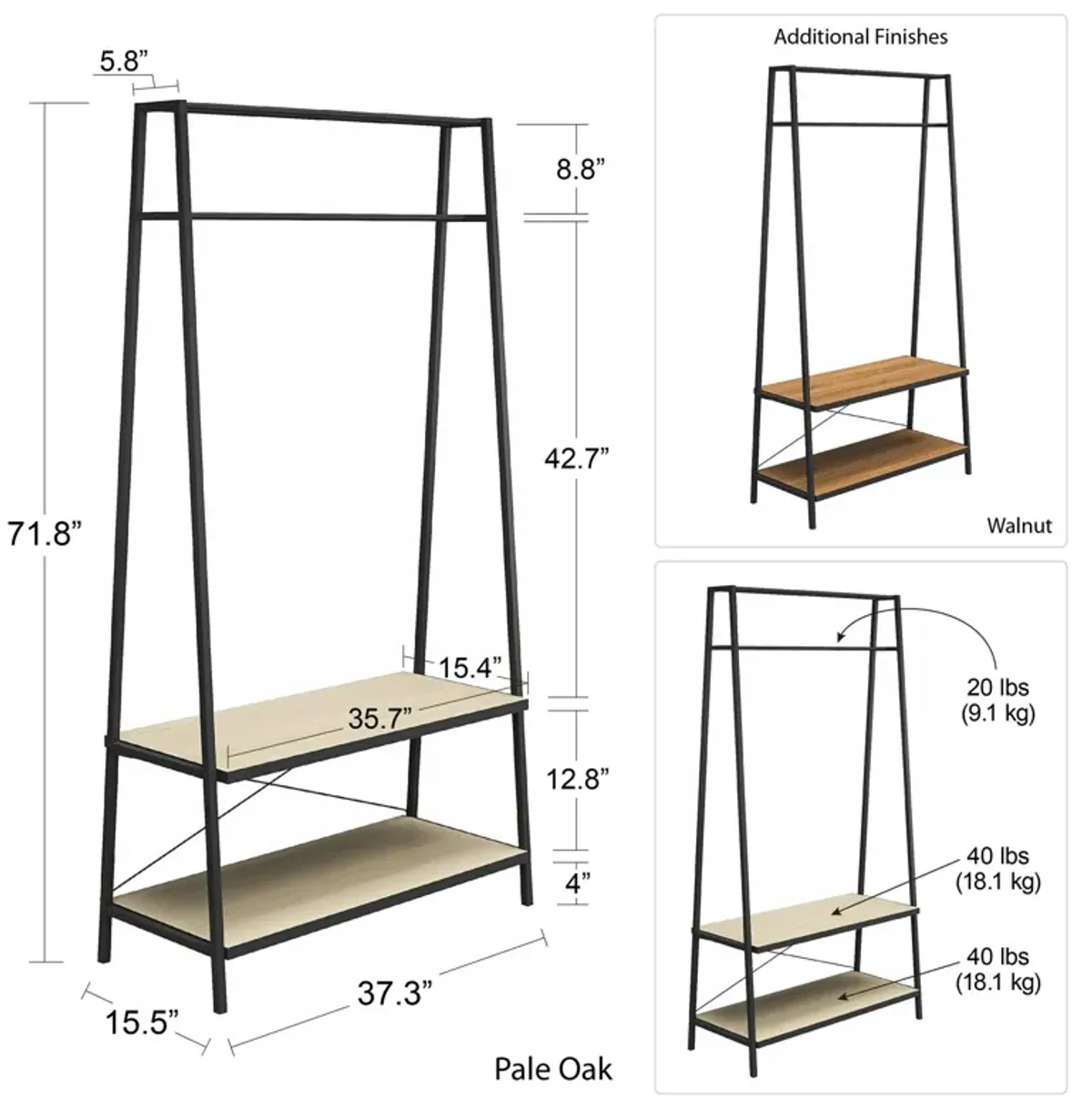 Ameriwood Home Drexel Closet Storage Rack