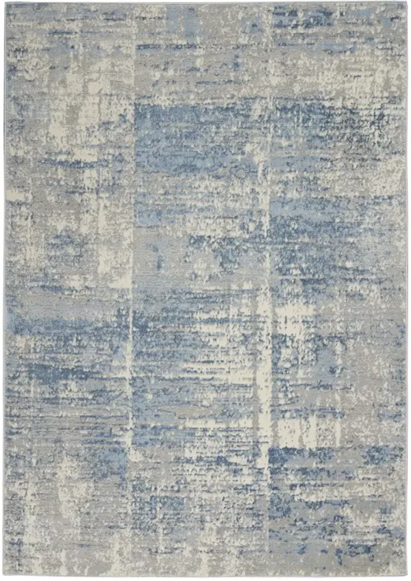 Solace SLA02 Ivory/Gray/Blue 5'3" x 7'3" Rug