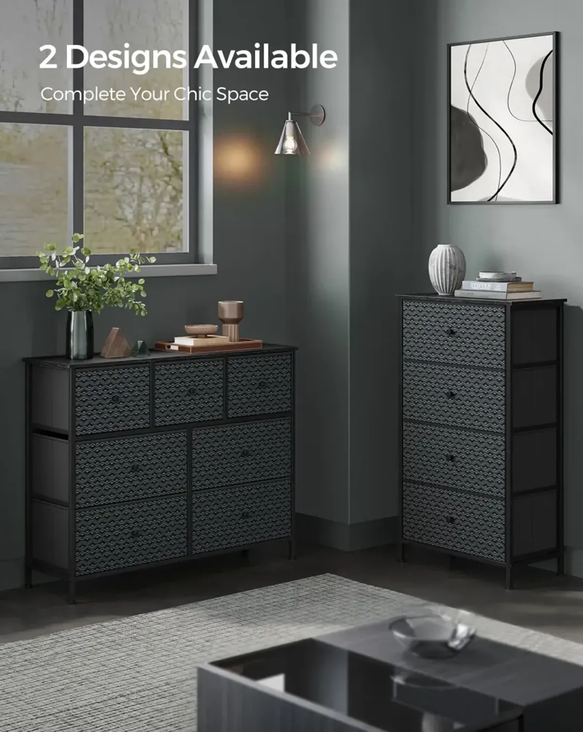 Durable Fabric Dresser with Ample Storage for Bedroom Organization