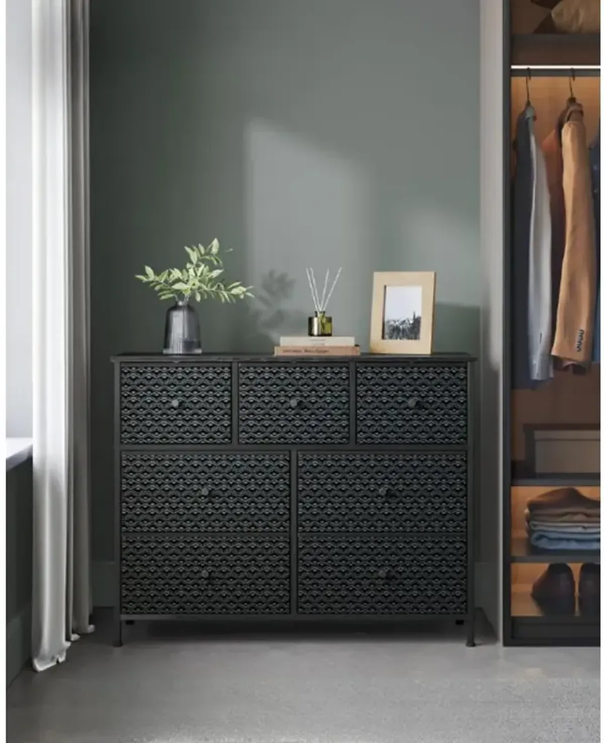 Durable Fabric Dresser with Ample Storage for Bedroom Organization