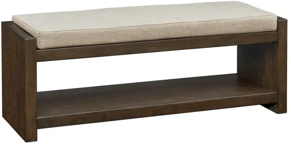 Gracie Mills Grover Modern Accent Storage Bench with Lower Shelf