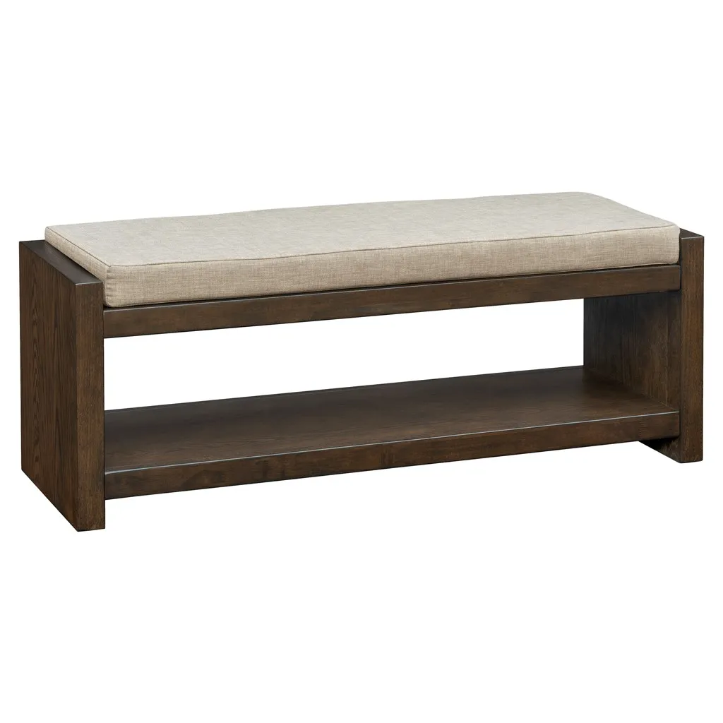 Gracie Mills Grover Modern Accent Storage Bench with Lower Shelf