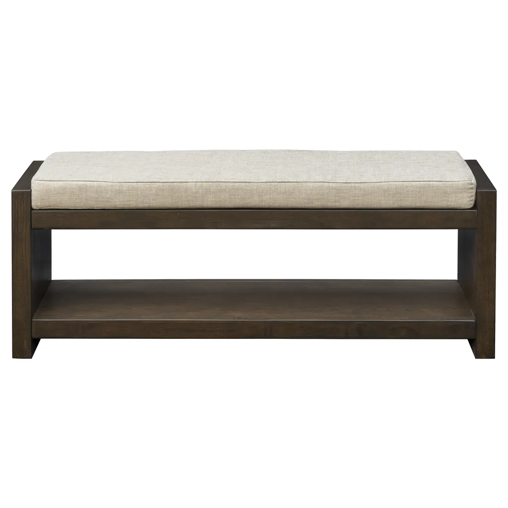 Gracie Mills Grover Modern Accent Storage Bench with Lower Shelf