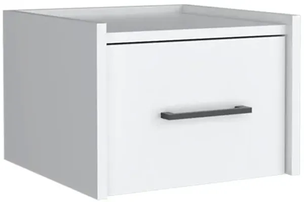 Contemporary One Drawer Floating Nightstand – Stylish Faux Wood Bedside Table