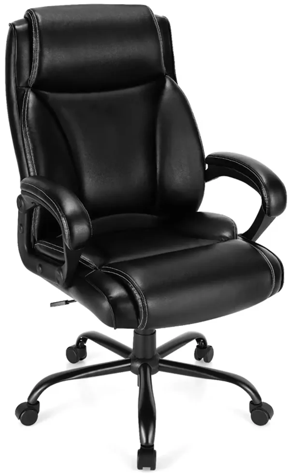 Costway 400 LBS Big & Tall Leather Office Chair Adjustable High Back Task Chair