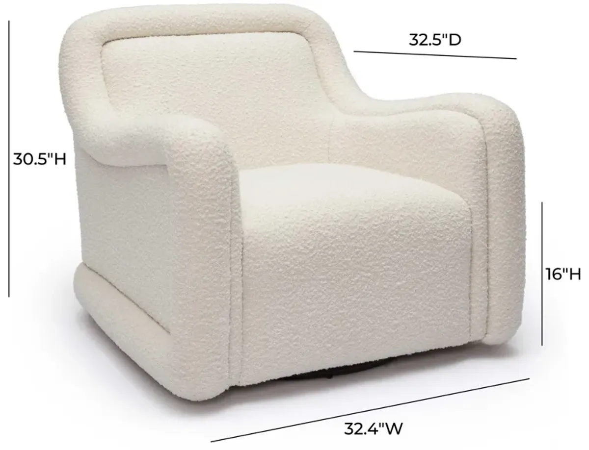 Charli Grey Boucle Swivel Chair