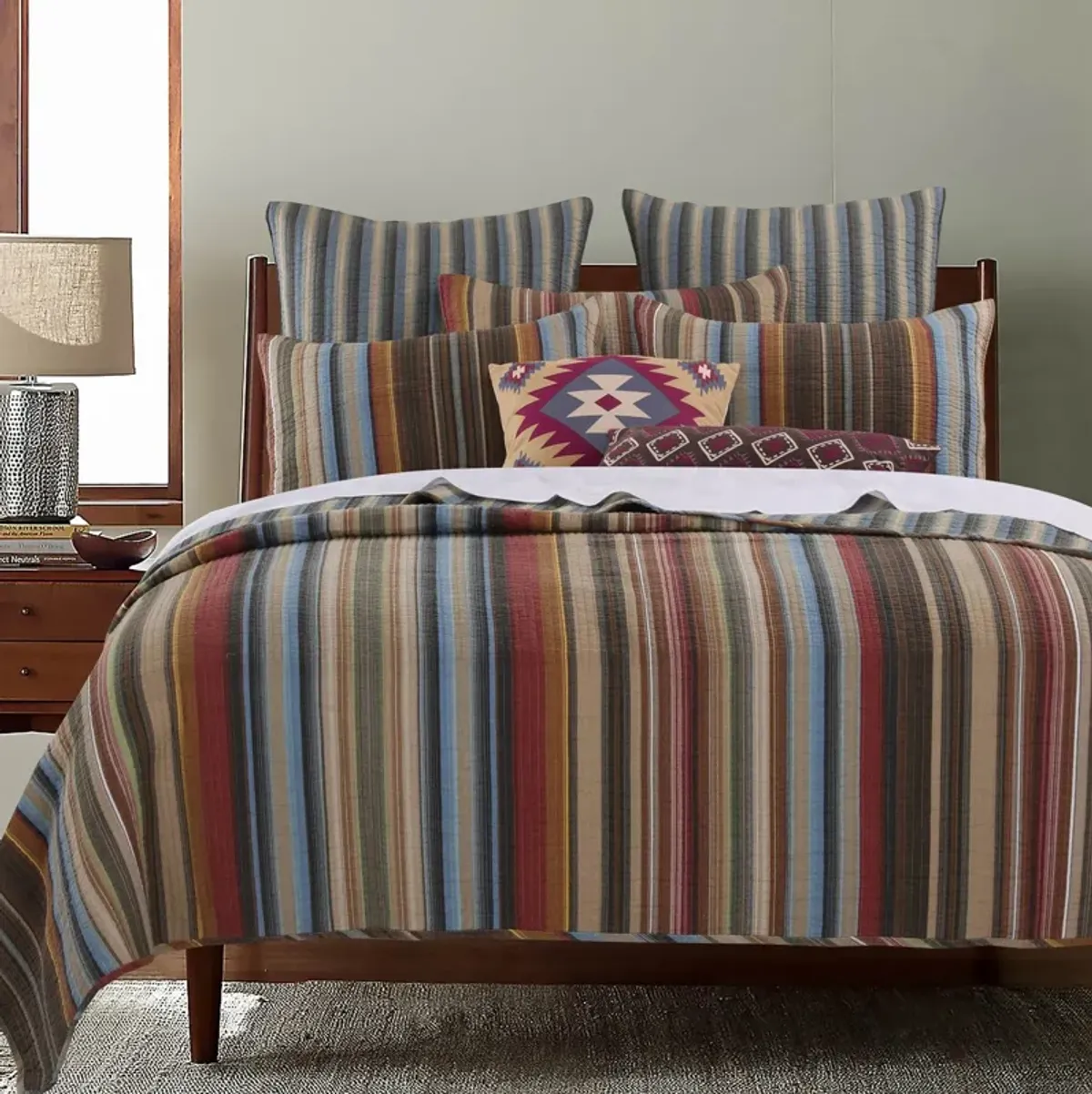 Majestic Durango Stripe Oversized Bonus Bedding Set by Greenland Home Fashions